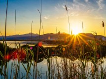 Sonnenuntergang über den Süßwasserseen